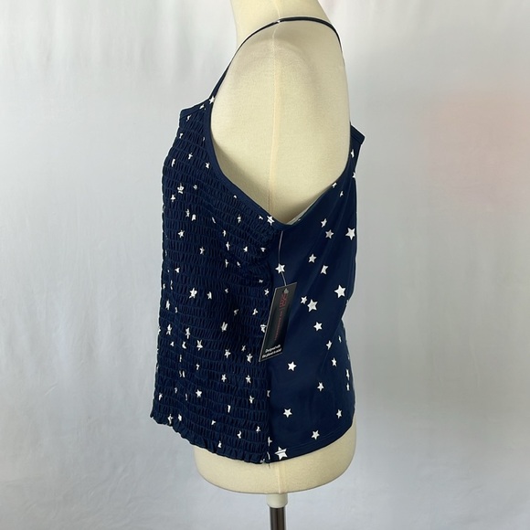 NWT No Boundaries Navy Blue Smocked Tank/Cami w/White Stars - Size XXL (19) Jr. - Picture 4 of 14